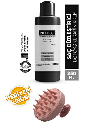 NEDOX Saç Düzleştirici,şekillendirici Keratin Botoks Krem 250 ml+Saç Masaj Tarağı