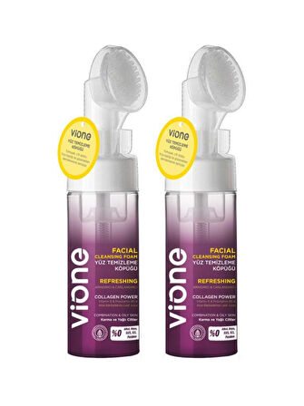 vione 2 Adet Yüz Temizleme Köpüğü 150ml Arındırıcı Canlandırıcı Özel Fırçalı