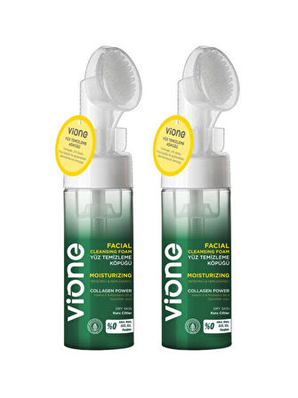 vione 2 Adet Yüz Temizleme Köpüğü 150ml Yatıştırıcı Nemlendirici Özel Fırçalı