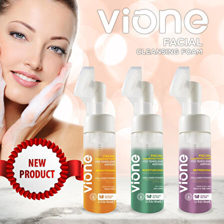 vione 2 Li Set-2 Yüz Temizleme Köpüğü 150ml Özel Fırçalı