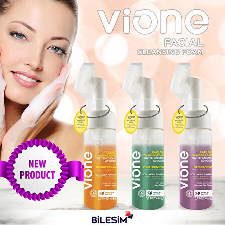 vione 2 Li Set-2 Yüz Temizleme Köpüğü 150ml Özel Fırçalı