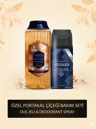 Pereja Portakal Çiçeği Doğal Zeytinyağlı Duş Jeli 500 ML + Verdure Deepest Blue Erkek Deodorant 150 Ml Hediyeli
