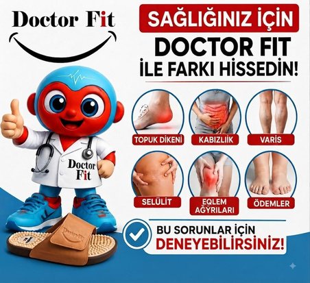 Doctor Fit Refleksoloji Rahatlatıcı,Akapunktur Masaj Terliği Antibakteriyel Deri Bej 38 Numara Unisex