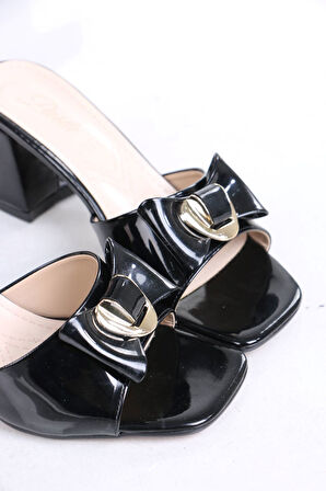 Ellery Siyah Rugan Topuklu Terlik