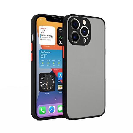 Smcase iPhone 13 Pro Max Kılıf Kamera Korumalı Hux Mat Sert Silikon