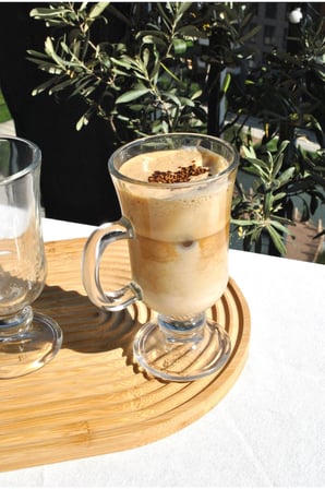 2 Adet Ayaklı Cam Kahve Bardağı Kulplu Sunum Bardak 230 ml