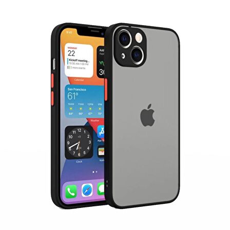 Smcase iPhone 13 Kılıf Kamera Korumalı Hux Mat Sert Silikon
