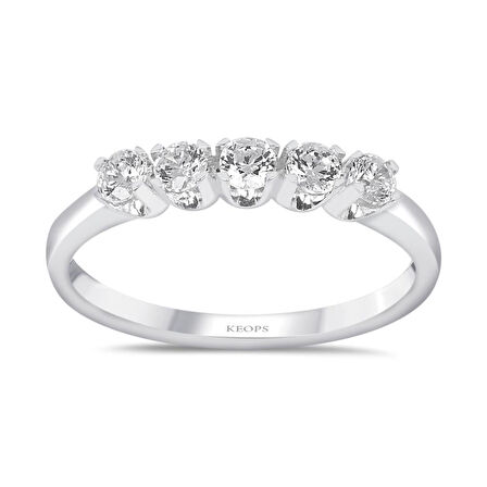 G Renk 0.35 Karat Pırlanta Beştaş Yüzük