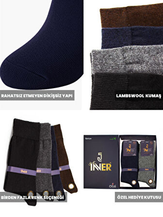 Just Inner Erkek Çorap 6’lı Koyun Yünü (Lambswool)