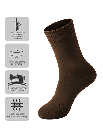 Just Inner Erkek Çorap 6’lı Koyun Yünü (Lambswool)