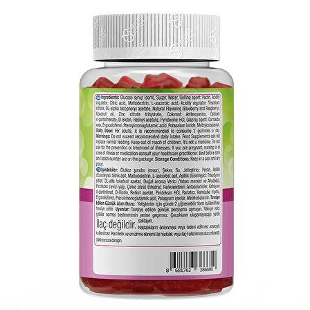 Nature's Supreme HSN Gummies 60 Çiğnenebilir Form - KIRMIZI MEYVELER