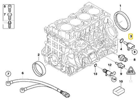 BMW N43 MOTOR WENDER KRANK SENSÖRÜ 13627548660 - 13627594047