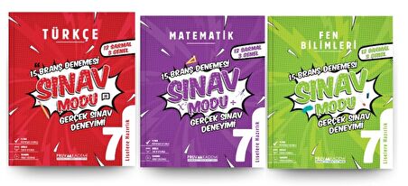 PRUVA AKADEMİ YAYINLARI 7. Sınıf Türkçe + Matematik + Fen Bilgisi Branş Denemeleri (3 Kitap)