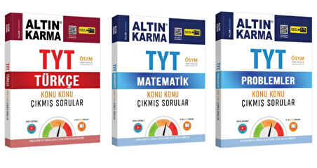 ALTIN KARMA YAYINLARI TYT TÜRKÇE+MATEMATİK+PROBLEMLER KONU KONU ÇIKMIŞ SORULAR