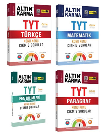 ALTIN KARMA YAYINLARI TYT TÜRKÇE+MATEMATİK+FEN BİLİMLERİ+PARAGRAF KONU KONU ÇIKMIŞ SORULAR