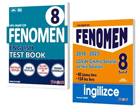 FENOMEN YAYINLARI 8. SINIF İngilizce Soru Bankası + LGS Çıkmış Sorular ve İkiz Soruları (2018-2023) (2 KİTAP)