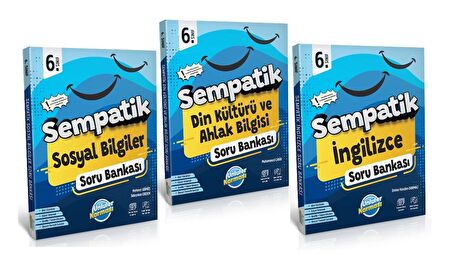 ÜNLÜLER KARMASI Sempatik 6. Sınıf Sosyal Bilgiler + Din + İngilizce Soru Bankası (3 Kitap)