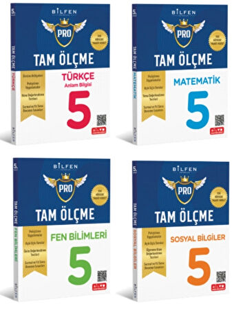 BİLFEN YAYINCILIK 5.SINIF TAM ÖLÇME TÜRKÇE+MATEMATİK+FEN BİLİMLERİ+SOSYAL BİLGİLER  ETKİNLİKLİ SORU BANKASI 4'LÜ SET (YENİ MÜFREDAT)