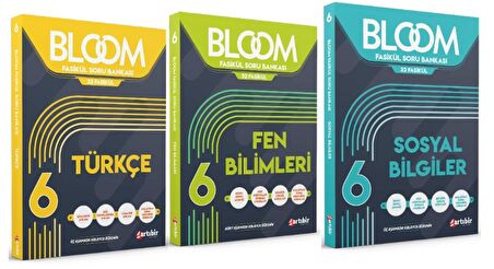 ARTIBİR YAYINLARI 6. Sınıf Bloom Türkçe + Fen Bilimleri + Sosyal Bilgiler Fasikül Soru Bankası (3 Kitap)