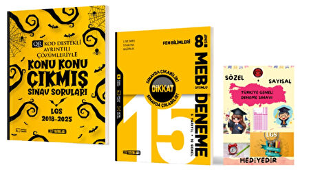 HIZ YAYINLARI 8. SINIF KONU KONU ÇIKMIŞ SINAV SORULARI - FEN BİLİMLERİ 15 li DENEME ve Hediye