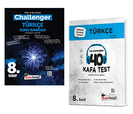 KAFA DENGİ YAYINLARI 8. Sınıf Challenger Türkçe Soru Bankası + Türkçe Kafa Test