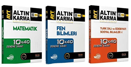 ALTIN KARMA YAYINLARI AYT MATEMATİK+FEN BİLİMLEİ + TÜRKDİLİ EDEBİYATI VE SOSYAL BİLİMLER 40'LI DENEME