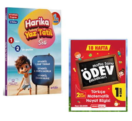 ARTIBİR YAYINLARI 1. Sınıf Harika Tatil ve Hafta Sonu Ödev Etkinlikleri (2 Kitap)