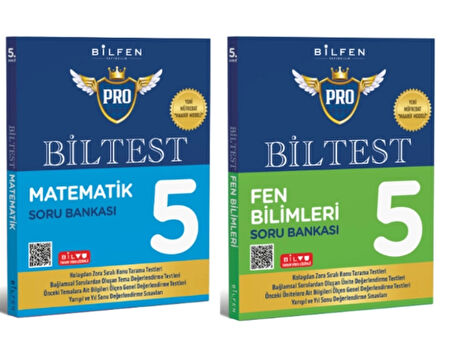 BİLFEN YAYINCILIK 5.SINIF BİLTEST PRO MATEMATİK+FEN BİLİMLERİ SORU BANKASI