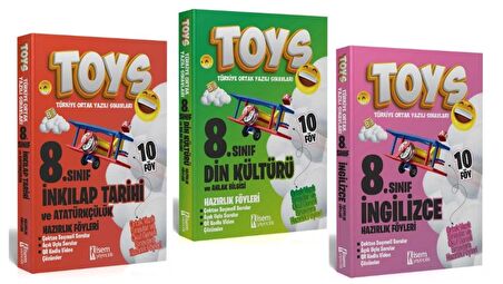 İsem Yayıncılık 8. Sınıf TOYS İnkilap + Din + İngilizce Soru Bankası Seti