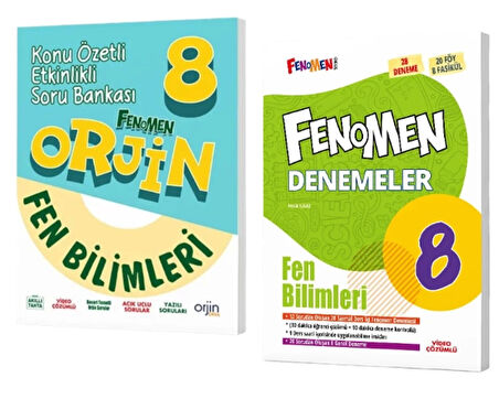 FENOMEN YAYINLARI 8. SINIF ORJİN Fen Bilimleri Konu Özetli Etkinlikli Soru Bankası + Deneme