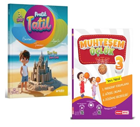 ARTIBİR YAYINLARI 3. Sınıf Pratik Yaz Tatili + Muhteşem Üçlük Paragraf Soru Bankası (2 Kitap)