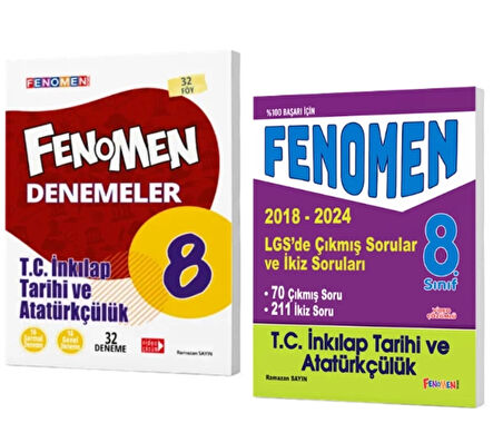 FENOMEN YAYINLAR 8. SINIF T.C. İnkılap Tarihi Ve Atatürkçülük Denemeleri + Çıkmış Sorular Ve İkiz Soruları (2018-2024)