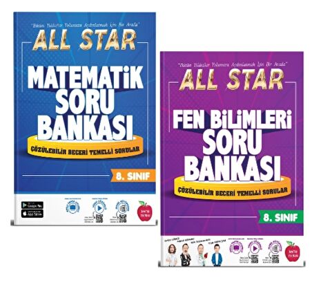 NEWTON YAYINLARI 8. SINIF ALL STAR MATEMATİK - FEN BİLİMLERİ SORU BANKASI (2 KİTAP)