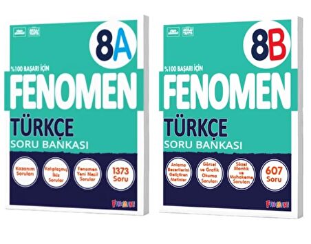FENOMEN YAYINCILIK 8. Sınıf Türkçe A+B Soru Bankası (2 Kitap)