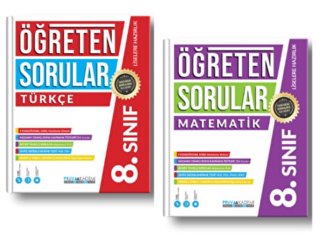 PRUVA AKADEMİ YAYINLARI 8.SINIF ÖĞRETEN SORULAR TÜRKÇE + MATEMATİK