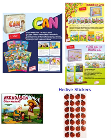 GİZEMLİ BAHÇE 1.SINIF CAN HİKAYE SERİSİ - ARKADAŞIM OLURMUSUN - TOMBİK İLE SIRIK - VIZ VIZ ARI İLE MIZ MIZ ARI 4'LÜ HİKAYE SETİ
