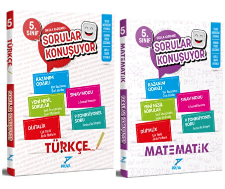 PRUVA AKADEMİ YAYINLARI 5.SINIF SORULAR KONUŞUYOR TÜRKÇE-MATEMATİK SORU BANKASI