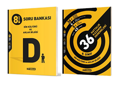 HIZ YAYINLARI 8. Sınıf Din Kültürü ve Ahlak Bilgisi Soru Bankası + 36 Haftalık Deneme