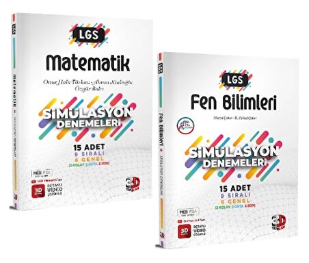 3D Yayınları LGS Simülasyon Matematik ve Fen Bilimleri Denemeleri ( 2 Kitap )