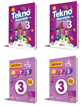 KIRMIZI BEYAZ YAYINLARI 3.SINIF  MATEMATİK 1/2 - HAFTALIK ÖĞRENME TAKİP SİSTEMİ 1/2 4'LÜ SET