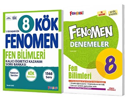 FENOMEN YAYINLARI 8. SINIF Kök Fen Bilimleri Soru Bankası + Fen Bilimleri Denemeleri (2 KİTAP)