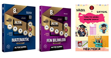 ALTIN KARMA YAYINLARI 8.SINIF MATEMATİK + FEN BİLİMLERİ ETKİNLİKLİ SORU BANKASI + HEDİYE