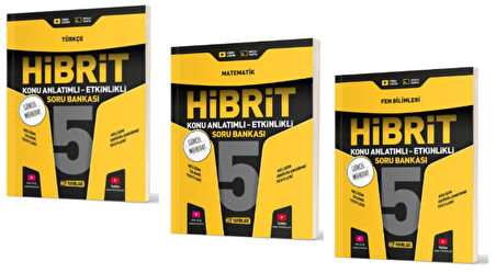 HIZ YAYINLARI 5. SINIF HİBRİT TÜRKÇE - MATEMATİK - FEN BİLMLERİ SORU BANKALARI (Konu Anlatımlı- Etkinlikli)