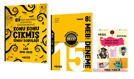 HIZ YAYINLARI 8. SINIF KONU KONU ÇIKMIŞ SINAV SORULARI - TÜRKÇE 15 li DENEME ve Hediye