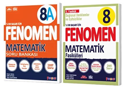 FENOMEN YAYINLARI 8. SINIF Matematik A Soru Bankası ve Matematik Fasikülü 5 (Doğrusal Denklemler Ve Eşitsizlikler)(2 KİTAP)