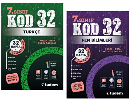 TUDEM YAYINLARI 7.SINIF KOD 32 TÜRKÇE - FEN BİLİMLERİ