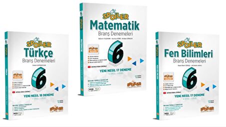 Spoiler Yayınları 6.Spoiler Türkçe - Matematik - Fen Bilimleri Branş Deneme (3 Kitap)