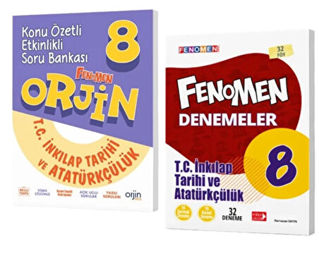 FENOMEN YAYINLAR Orjin 8 T.C. İnkılap Tarihi Ve Atatürkçülük Konu Özetli Etkinlikli Soru Bankası + Denemeler