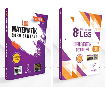 KARE KÖK YAYINLARI LGS 8.SINIF MATEMATİK SORU BANKASI + MATEMATİK 20'Lİ DENEME