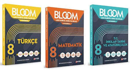 ARTIBİR YAYINLARI 8. Sınıf Bloom Türkçe + Matematik + T.C. İnkılap Tarihi ve Atatürkçülük Fasikül Soru Bankası (3 Kitap)